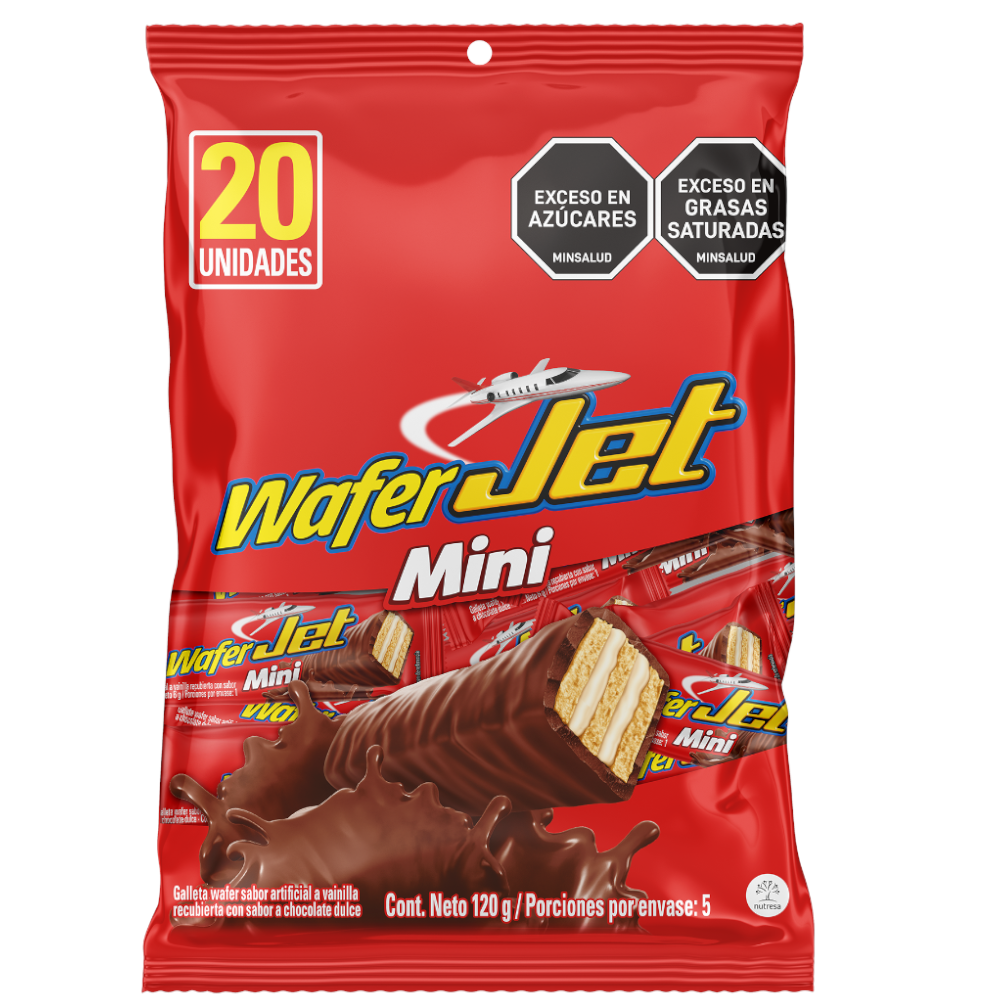 Galletas Wafer Jet Mini Vainilla 20 Unidades 120Gr | SuperBooM